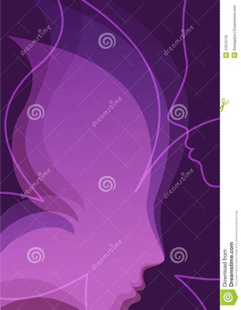 Vector Background With Beautiful Girl Silhouette Womans