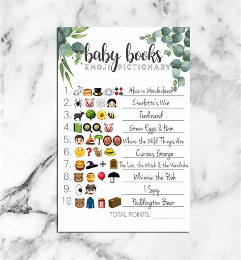Free Printable Baby Shower Emoji Game With Answers