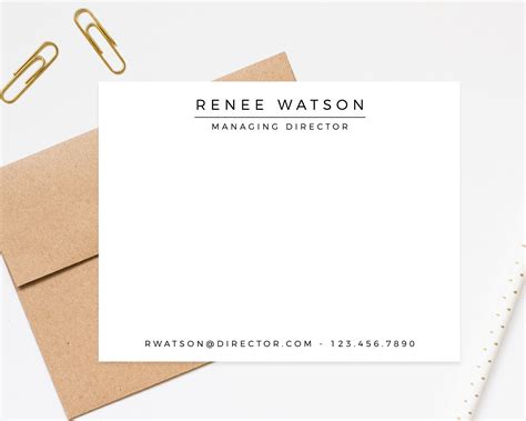 Business Note Card Set Personalized Stationery Notecards Set Etsy