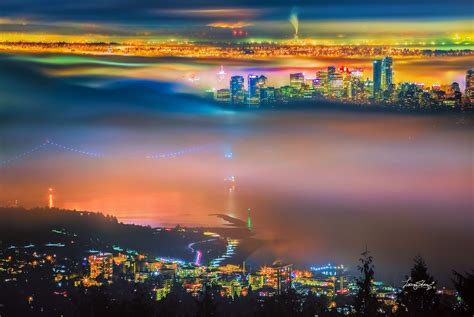 Foggy Night Vancouver Sea Of Fog In Vancouver View From Flickr