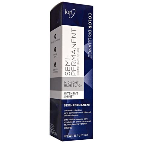 Get outrageous color on bleached or chemically treated hair. ion Color Brilliance Midnight Blue Black Semi-Permanent ...
