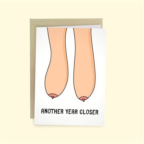 Funny Saggy Boobs Card Birthday Card Getting Old Funny Etsy