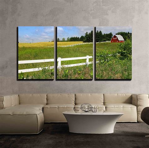 Wall26 3 Piece Canvas Wall Art Scenic Farm Landscape With Barn