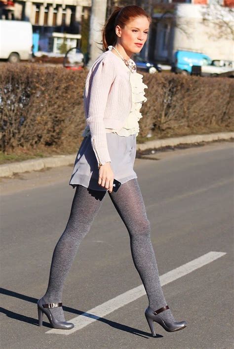 Just Tights Photo Opaque Tights Outfit Orange Tights Tights Outfits Grey Tights Wool