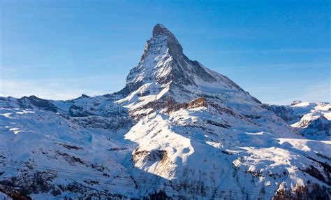 Scenic View Of Matterhorn Mountain Peak Switzerland Stock Photo