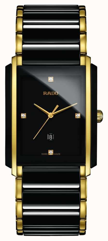 Rado Integral Diamonds High Tech Ceramic Black Square Dial Watch