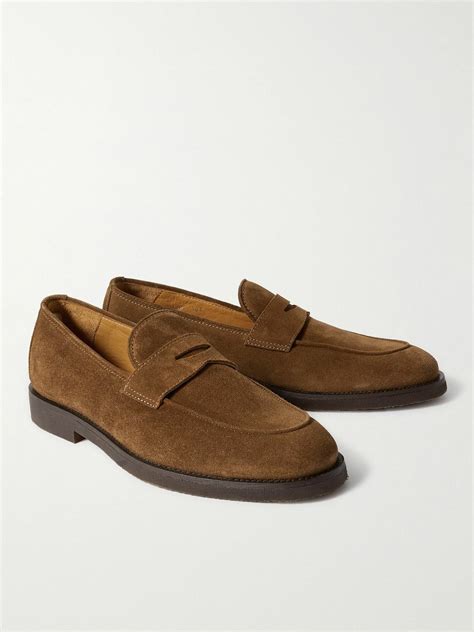 Officine Creative Opera Suede Penny Loafers Brown Officine Creative