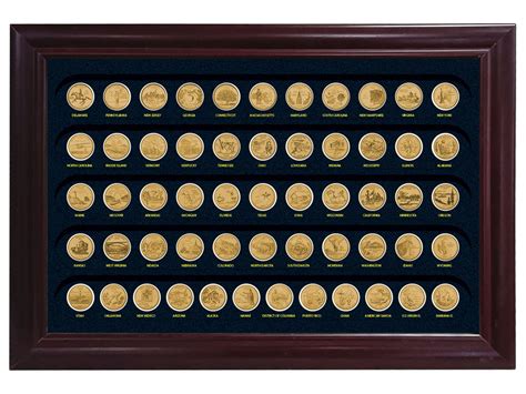Complete State Quarter Set Gold Plated In Frame The Patriotic Mint