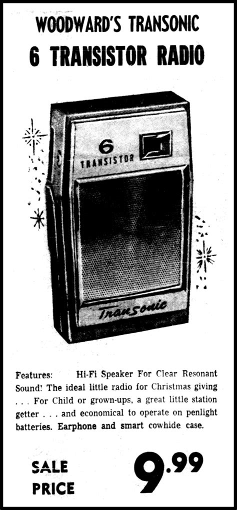 Vintage Advertising For The Transonic Model A6151 Transistor Radio In A