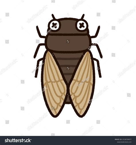Illustration Cute Brown Cicada Japanese Cicada Stock Illustration 2136726077 Shutterstock