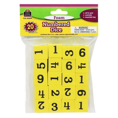 Foam Numbered Dice Numerals 1 6 Bluebay Office Inc