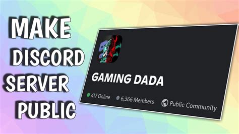 How To Make Discord Server Public Public Community Discord Youtube