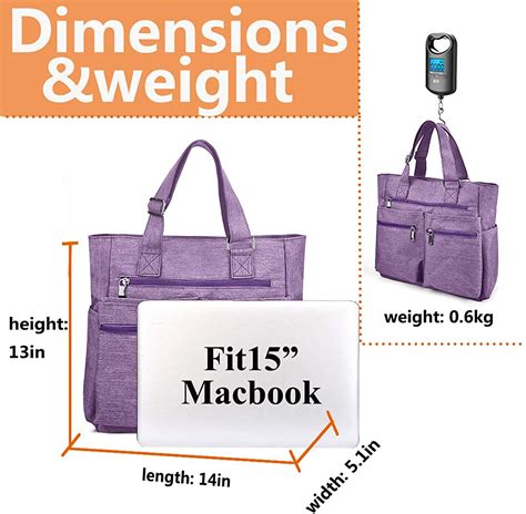 Canvas Tote Bag Waterproof Nylon Multi Pocket Shoulder Bags Laptop Purple 2 Ebay