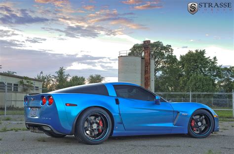 Blue Cars Chevy Corvette Strasse Tuning Wheels Z06 Wallpapers Hd