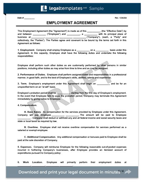 Create An Employment Contract In Minutes Legaltemplates