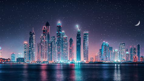 Dubai Skyline At Night Backiee