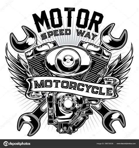 Motorcycle Club Custom Bike Shop Logo Design Vector22 Stock Vector