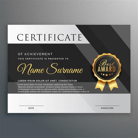 Premium Gold And Black Certificate Design Template Download Free