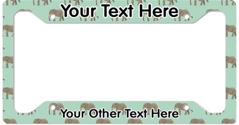 Custom Elephant License Plate Frame Personalized Youcustomizeit