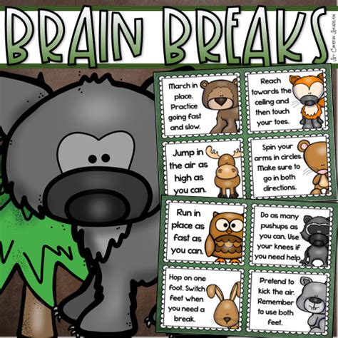 Brain Breaks Movement Cards Woodland Animals Theme Woodland Animals