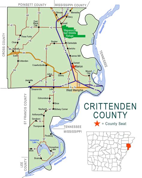 Crittenden County Map Encyclopedia Of Arkansas