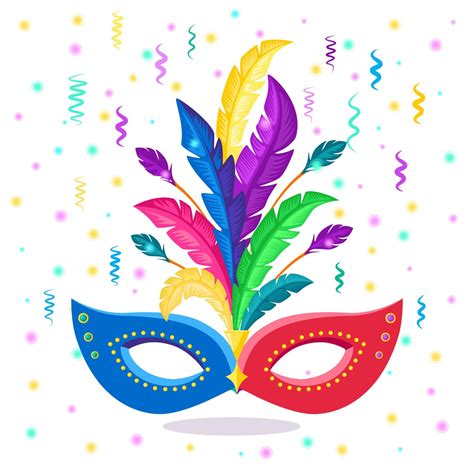 Máscara De Carnaval Con Plumas Aisladas Sobre Fondo Blanco Accesorios