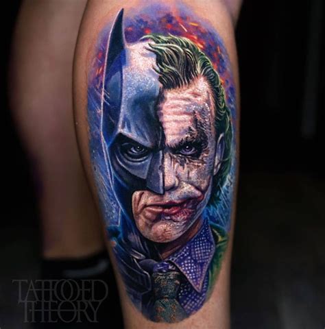 Half Batman Half Joker Tattoo