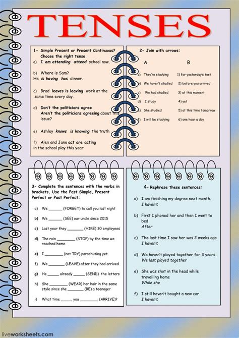Verb Tenses Interactive And Downloadable Worksheet You Can Do The 101