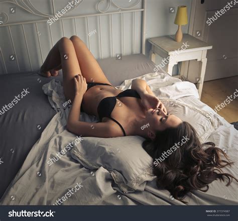 Beautiful Woman Wearing Black Lingerie Stock Photo Shutterstock