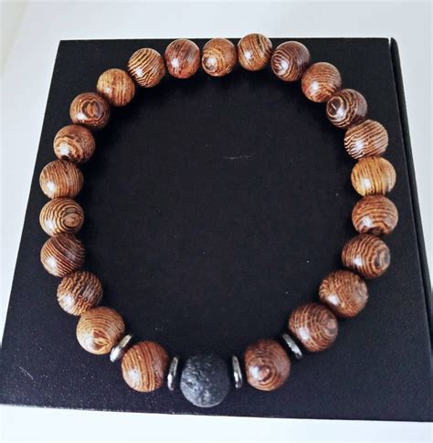 Natural Wooden Beaded Bracelets Comfort And Lightweight Etsy