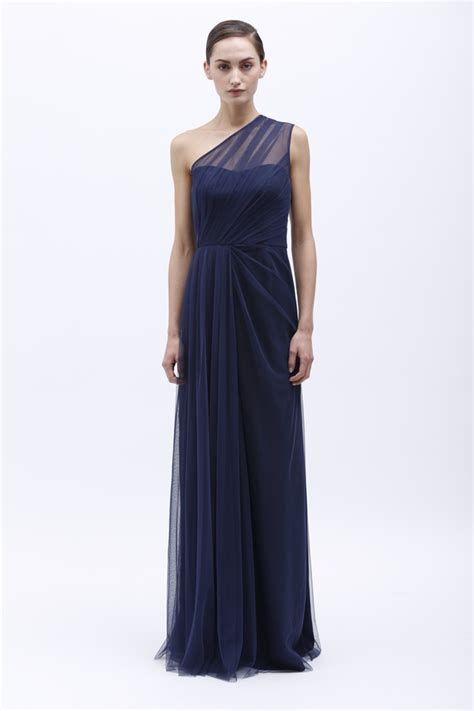 Monique Lhuillier Spring 2014 Bridesmaid Dress 450140 Navy