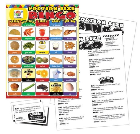 Portion Size Myplate Bingo Classroom Activities Visualz