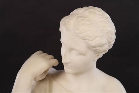 White Marble Statue Depicting Classically Draped Female Figure For Sale