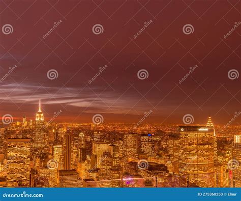 View Of New York Manhattan During Sunset Hours Editorial Image Image