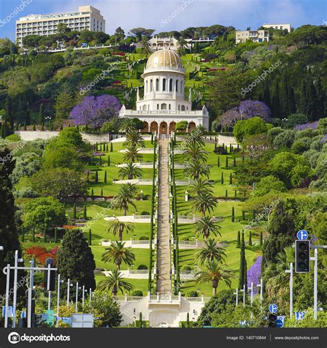 View Of Bahai Gardens And The Shrine Of The Bab On Mount Carmel Haifa