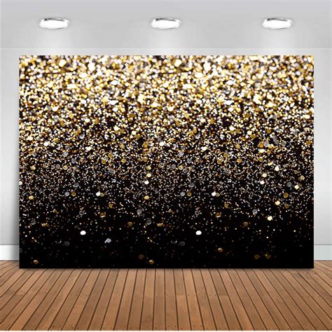 Buy Moca Black And Gold Glitter Backdrop 7x5ft Golden Bokeh Sequin