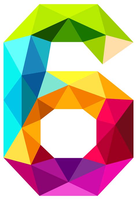 Colourful Triangles Number Six Png Clipart Image Gallery Yopriceville
