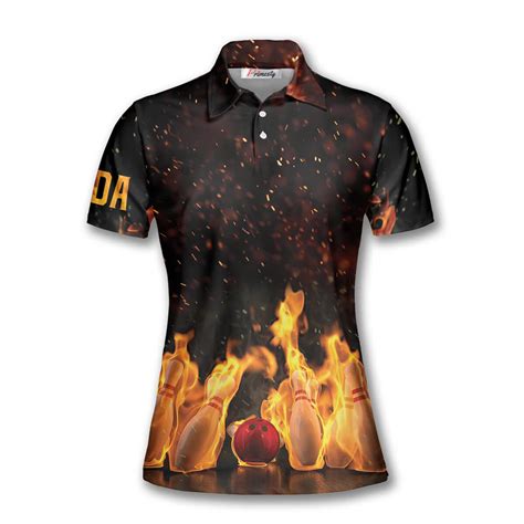 Bowling Queen Fire Flame Custom Bowling Shirts For Women Primesty