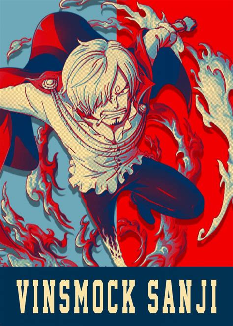 Vinsmock Sanji Poster By Lost Boys Dsgn Displate One Piece Manga