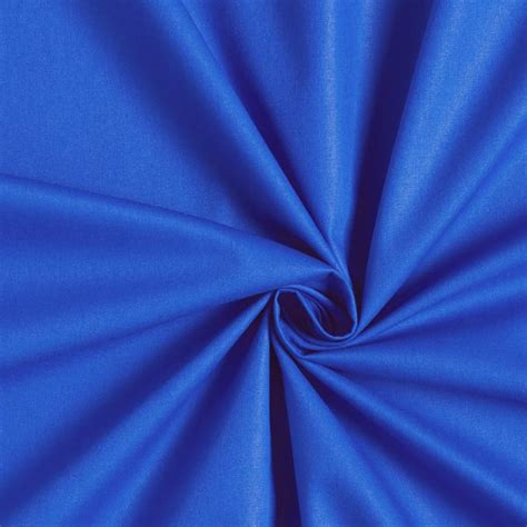 Tissu En Coton Popeline Uni Bleu Roi Popeline