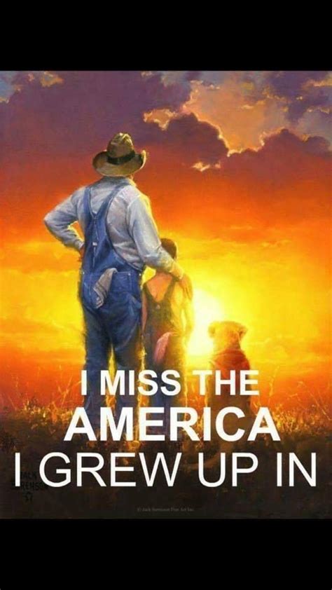 A Man Standing Next To A Dog With The Words I Miss The America I Grew Up In