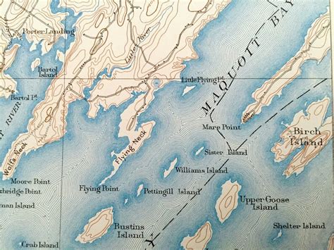 Antique Freeport Maine 1892 Us Geological Survey Topographic Etsy