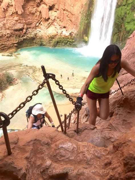 How To Hike To Mooney Falls In Havasupai Pearls Of Jasmine