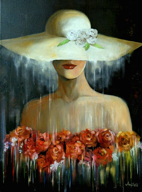 Картинки по запросу Painting Woman With Hat Art Canvas Art Canvas