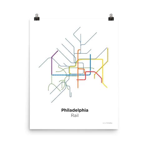 Philadelphia Rail Minimalist Map In 2020 Transit Map Map Metro Map
