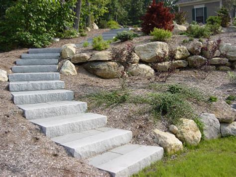 Connecticut Granite Steps, Concrete Steps, Landscape Steps & Stairs | Sloped backyard 