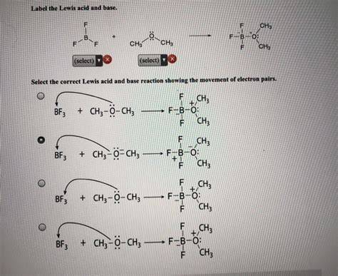 Solved Label The Lewis Acid And Base Fch3 Fb O Chha Fch3