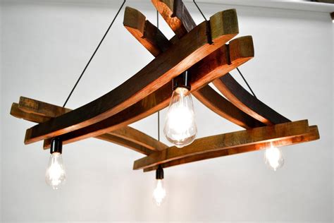 Wine Barrel Stave Chandelier Artessa Made From Reclaimed Etsy Wine