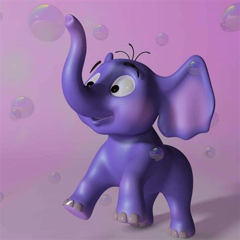 Cartoon Baby Elephant 3d Model By Supercigale
