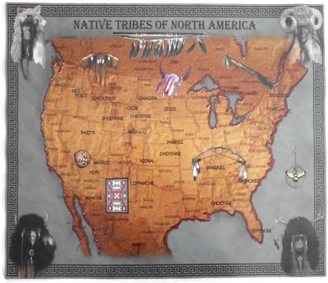 History Map Of Native American Tribes Territories Poster Print Uk Kitchen And Home